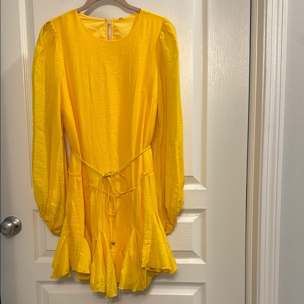 Vibrant Yellow Long Sleeve Dress